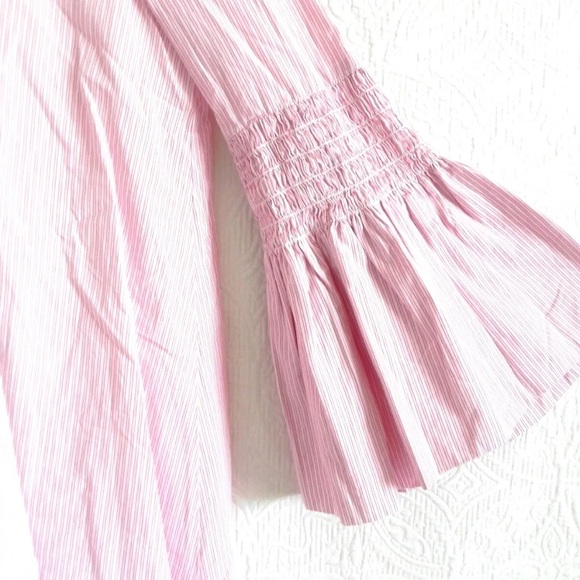 Zara Blogger Favorite Striped Skort Romper Mini Dress with Long Bell Sleeves - Picture 9 of 16